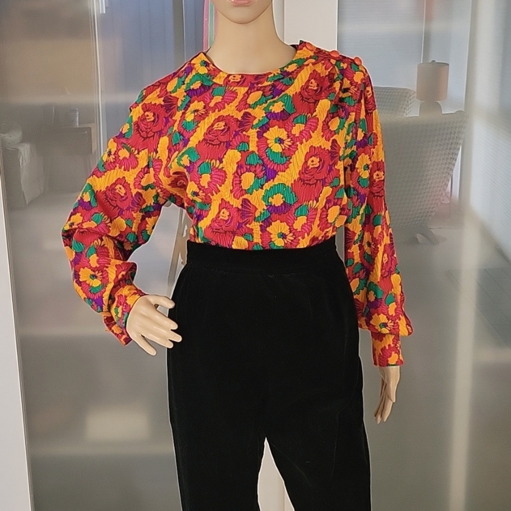 VALENTINO Watercolor Silk Blouse